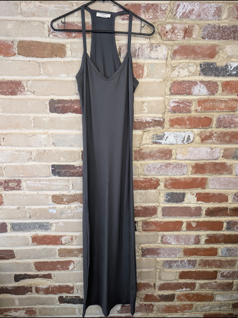 Zenana Outfitters Charcoal Gray Maxi Slip Dress